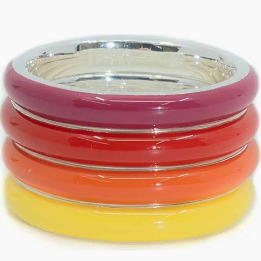 Fry Powers yellow enamel + sterling silver ring